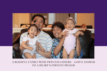 Blissful family with answered prayer for twin children